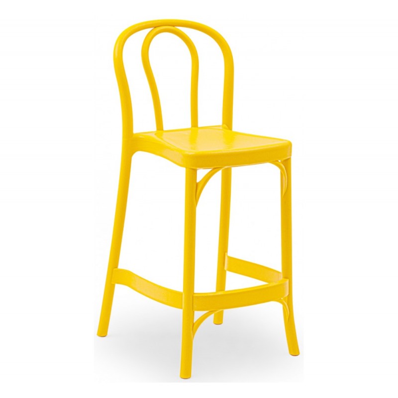 Sozo 75 σκαμπό bar  από πολυπροπυλένιο  χρώμα κίτρινο  Ύψος καθίσματος 75cm διαστάσεις 49x54x(108,6/75)cm