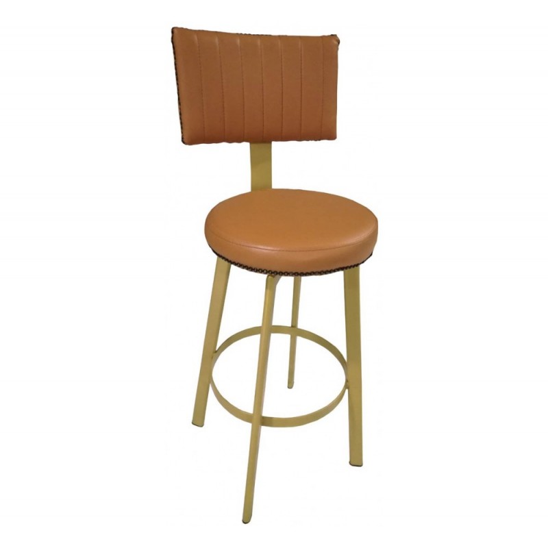 Avery μεταλλικό σκαμπό bar Mαύρη δερματίνη 40x46x108/75cm