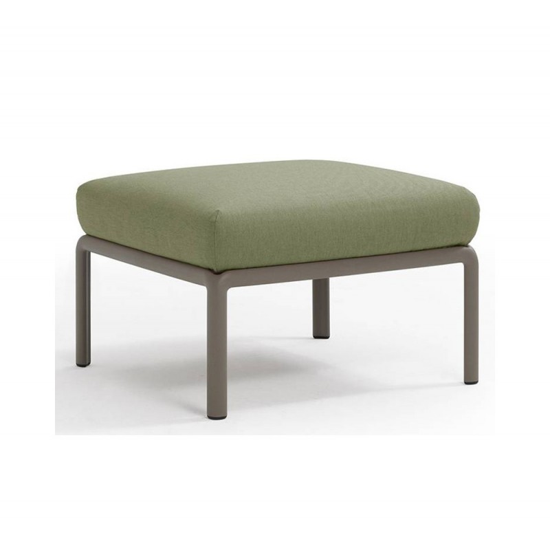 Komodo pouf ref.369 σκαμπό 02 - Anthracite 72x72x47,5(47,5)cm  ανθρακι σκελετο με πράσινο μαξιλάρι  