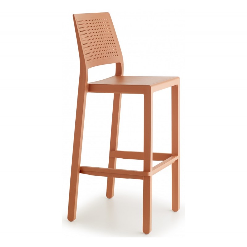 Emi art.2345 σκαμπό technopolymer (h75) 73 - Terracotta 47,5x48,5x108,5(75)cm