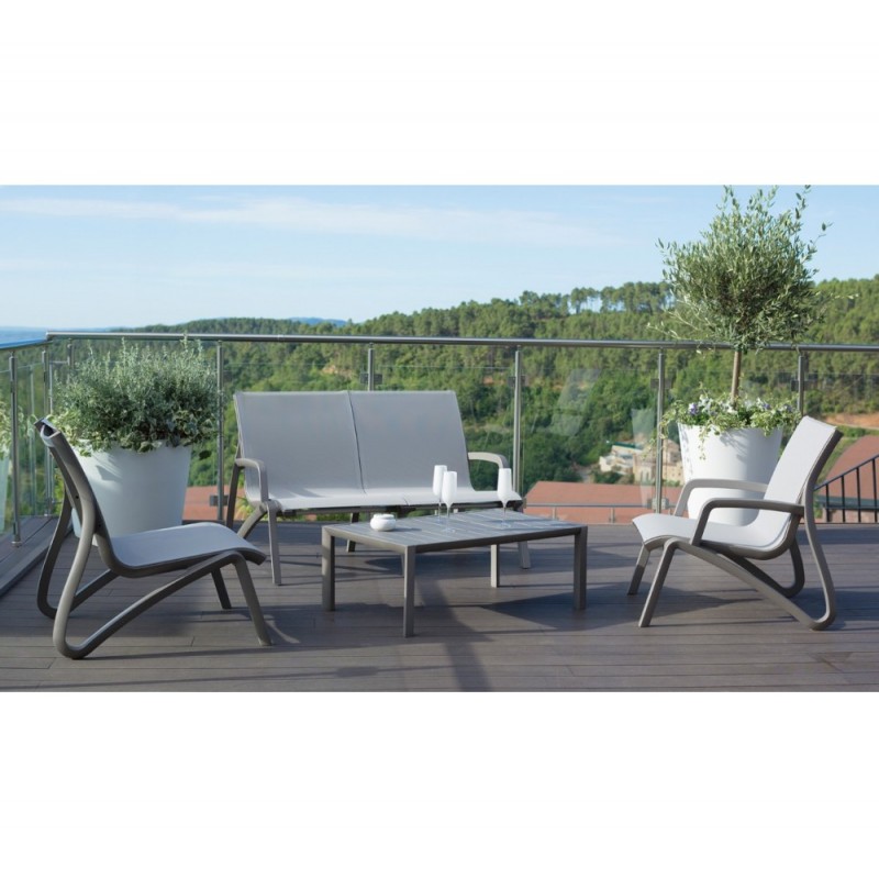 Sunset set με μπράτσα T33 - Heather beige Τραπεζάκι : 100x60x37cm