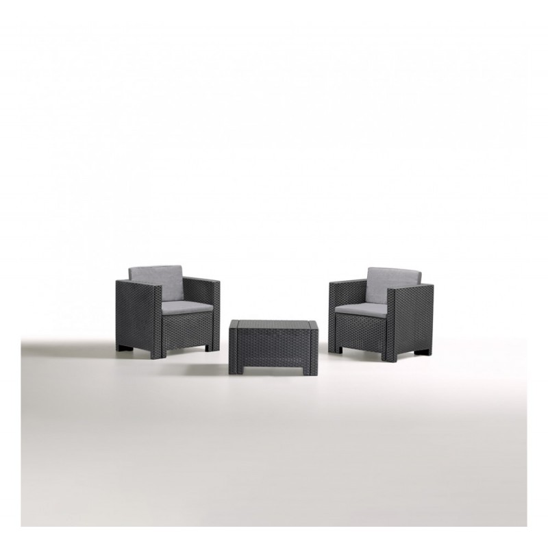 ATLANTA terrace σετ 2 τμχ πολυπροπυλενίου  Καφέ σκελετό 75x57.5x64cm