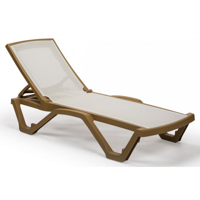 Mare ξαπλώστρα χωρίς μπράτσα Λευκό - Μπλε 74x186x28cm