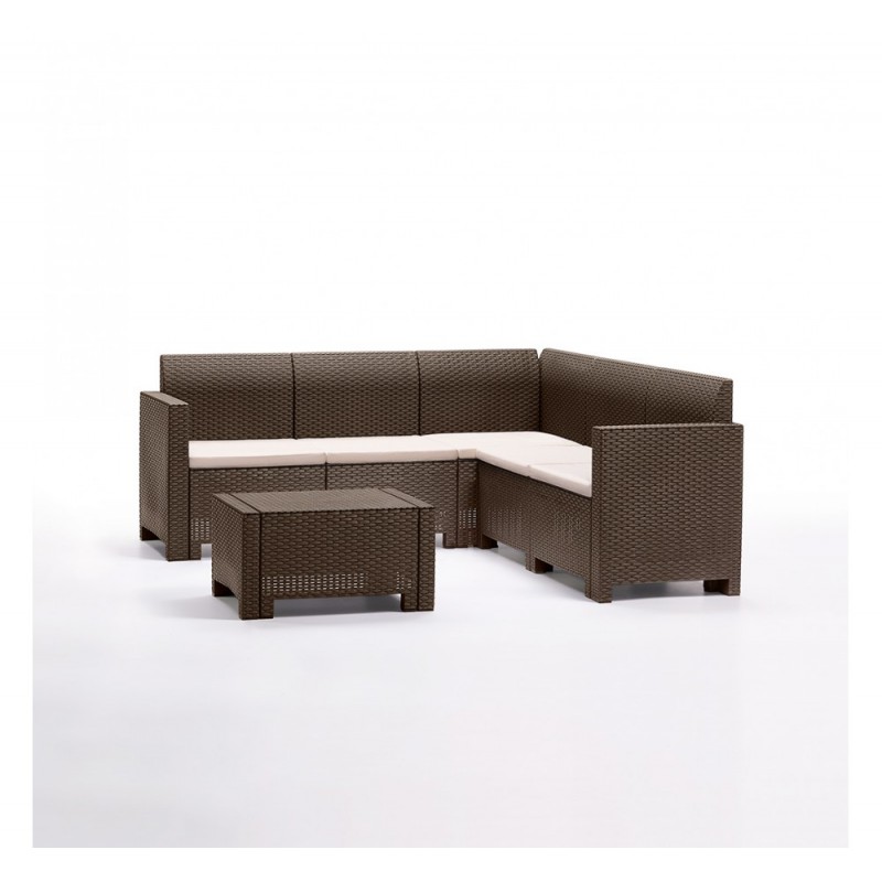 Nebraska corner set πολυπροπυλενίου  Ανθρακί 188x180x57(79h)cm