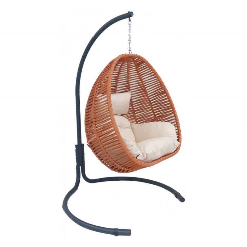 AZUR μεταλλική κούνια N1013 - Μπεζ Σκελετός: 120x110x198h /Καλάθι: 105x85x116h