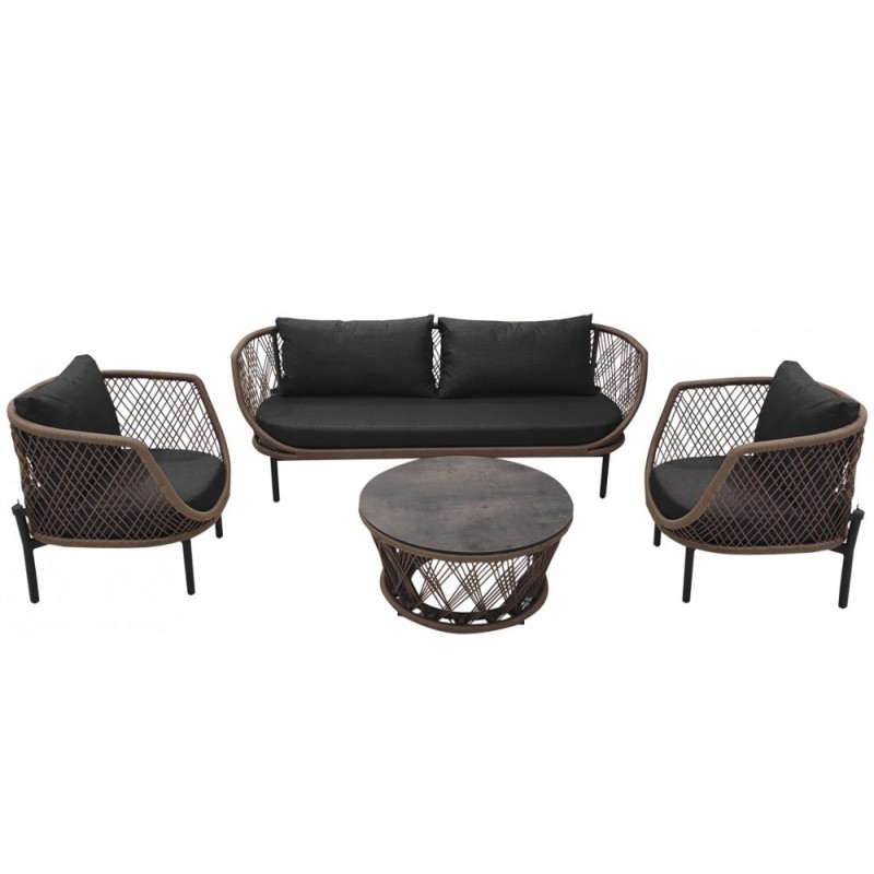 SERENA set αλουμινίου 4τμχ Taupe 192x76,5x74cm