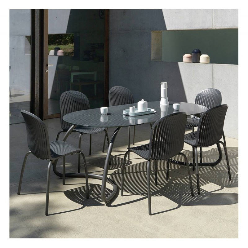 Ninfea τραπεζαρία 00 - Bianco Πολυθρόνα:57x59x89(49)cm  σετ 6  τμχ 