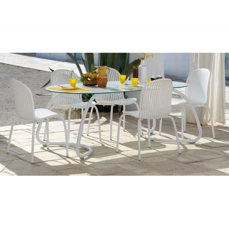 Ninfea τραπεζαρία 02 - Anthracite Πολυθρόνα:57x59x89(49)cm σετ 6  τμχ 