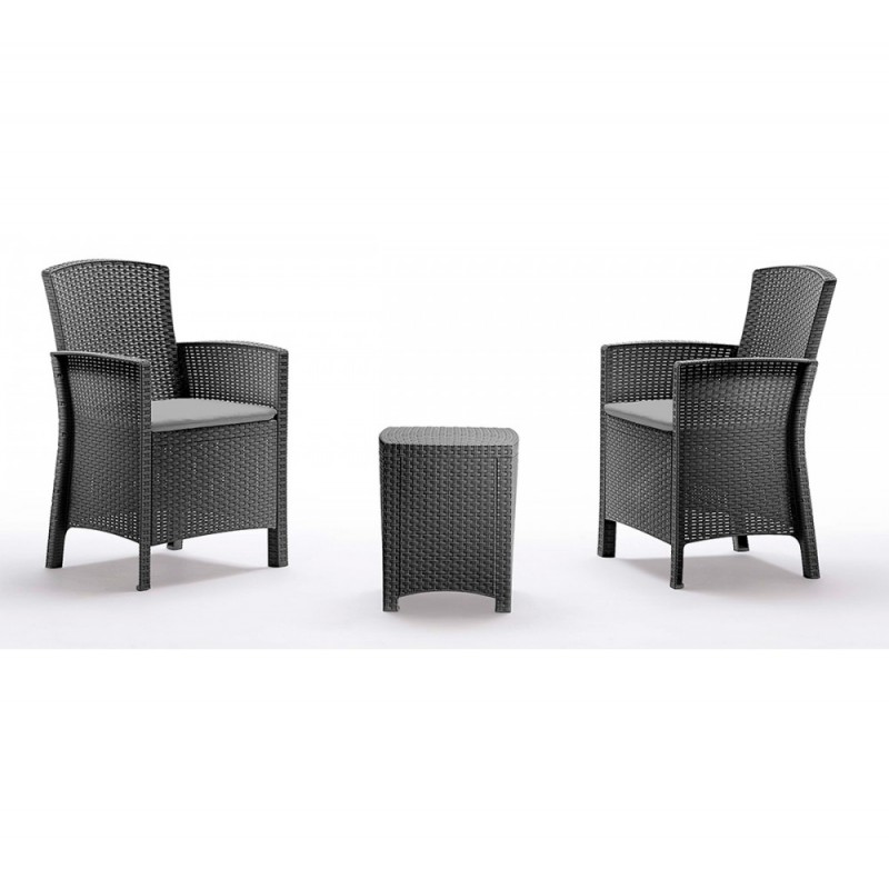 Open terrace set πολυπροπυλενίου Taupe 60x56x90cm