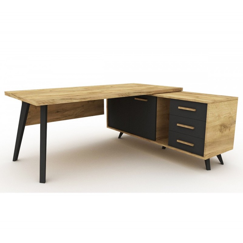 Maxim γραφείο με πλευρικό Γραφείο 180x90x75cm με πλευρικό 200x50x70cm