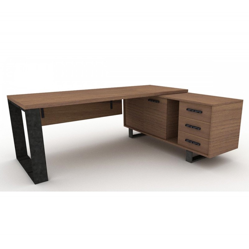 Platinum γραφείο με πλευρικό Γραφείο 200x90x75cm με πλευρικό 200x50x70cm