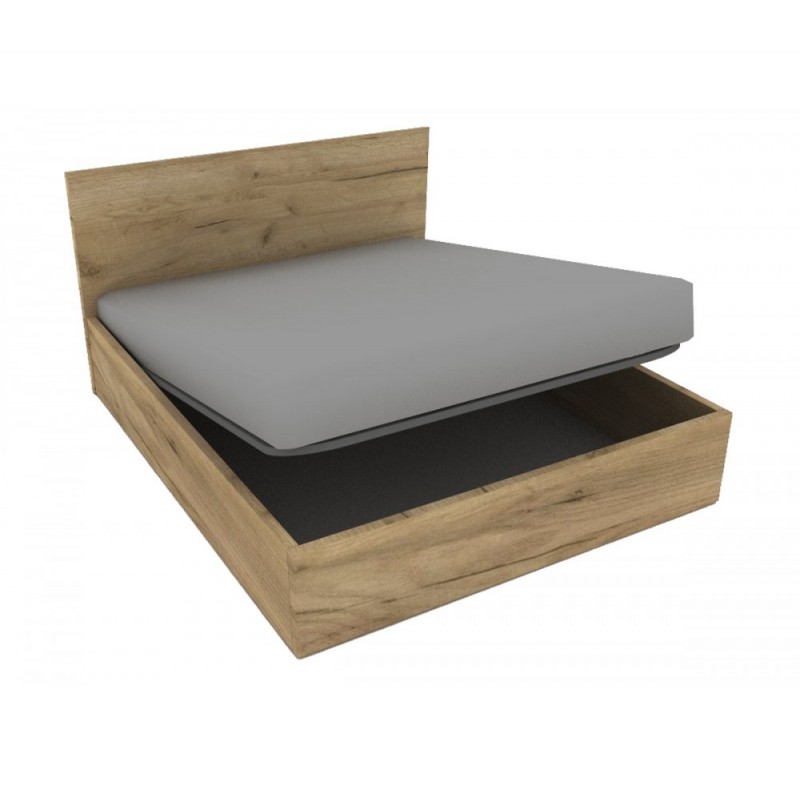 Soho κρεβάτι με αποθηκευτικό χώρο χρωμα φυσικό  με κεφαλάρι πάχους 36mm Για στρώμα 160Χ200
