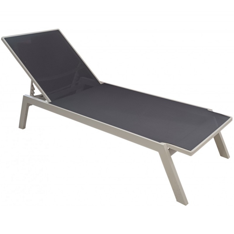 Kerr ξαπλώστρα γκρί σκελετό  με γκρι textline  66x198x33cm