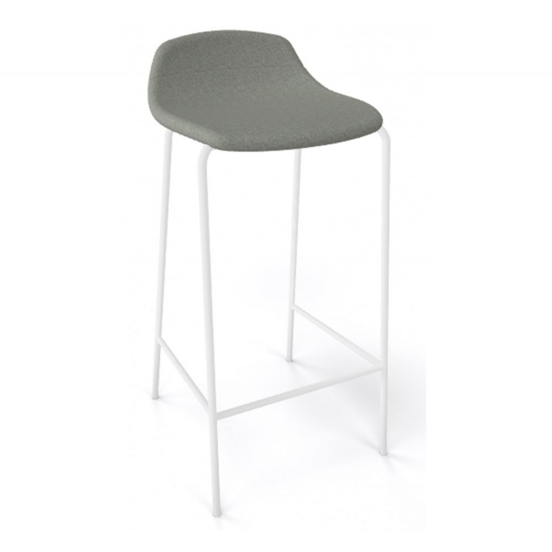 Dress Alhambra cod.98.--/I77NA σκαμπό bar γκρι υφασμα - λευκό σκελετό  43x50x77cm - ελάχιστη παραγγελια 1 τμχ 