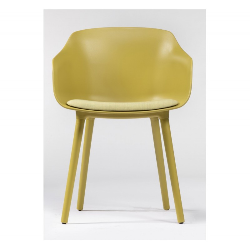 Dame cod.266.__/BP πολυθρόνα απο τεχνοπολυμεριο λεμονί χρώμα με μαξιλαρι  57,5x52x78(66/46)cm