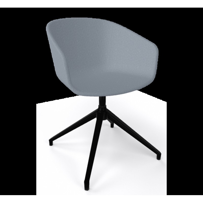 Basket cod.268.--/IU upholstered πολυθρόνα Black μαύρος σκελετός γκρι ύφασμα  60x60x80(47)cm- 1 TMX 