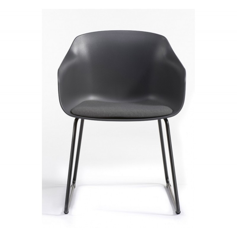 Dame cod.266.__/ST πολυθρόνα μεταλλική ανθρακί πολυπροπυλενιο 57,5x52x78(66/46)cm   