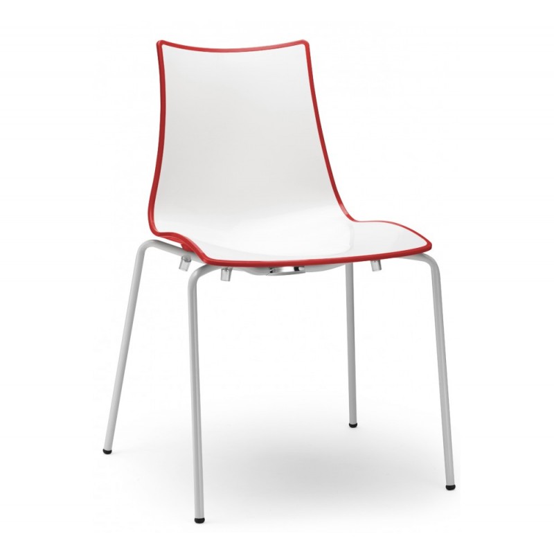 Zebra bicolore art.2272 μεταλλική καρέκλα με λευκό γκρί καθισμα τεχνοπολυμεριο  55x52x83(48)cm