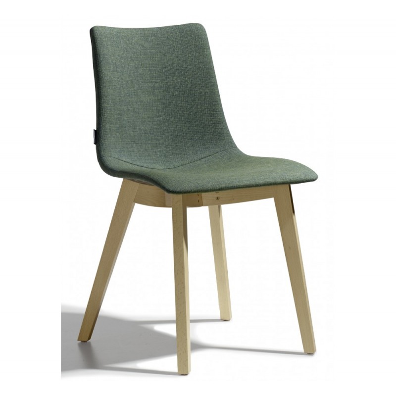 Natural zebra pop art.2806 καρέκλα με πράσινο υφασμα και ξύλινα ποδια 48x51x82x(47)cm