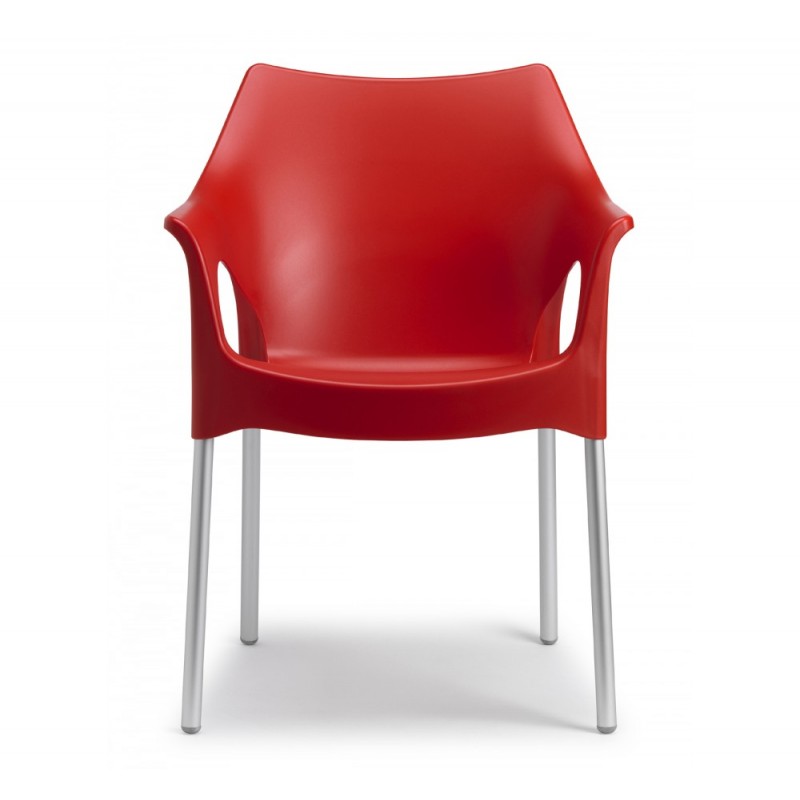 Ola art.2116/23 πολυθρόνα αλουμινίου 40 - Red 59x54x82(65/45)cm