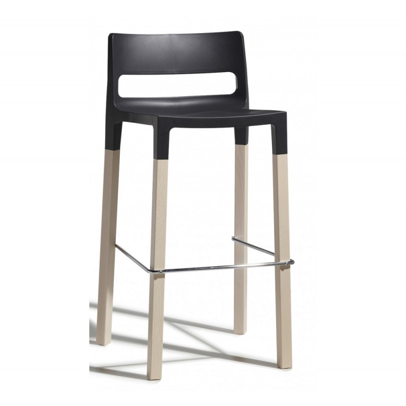 Natural divo art.2818 ξύλινο σκαμπό 11 - Linen 52x49x97(75)cm