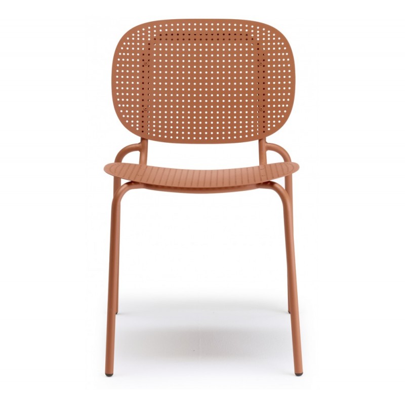 SISI dots art.2505 μεταλλική καρέκλα  50x55x80(44)cm - κεραμιδή πολυπροπυλενιο  - μεταλλο κεραμιδή 