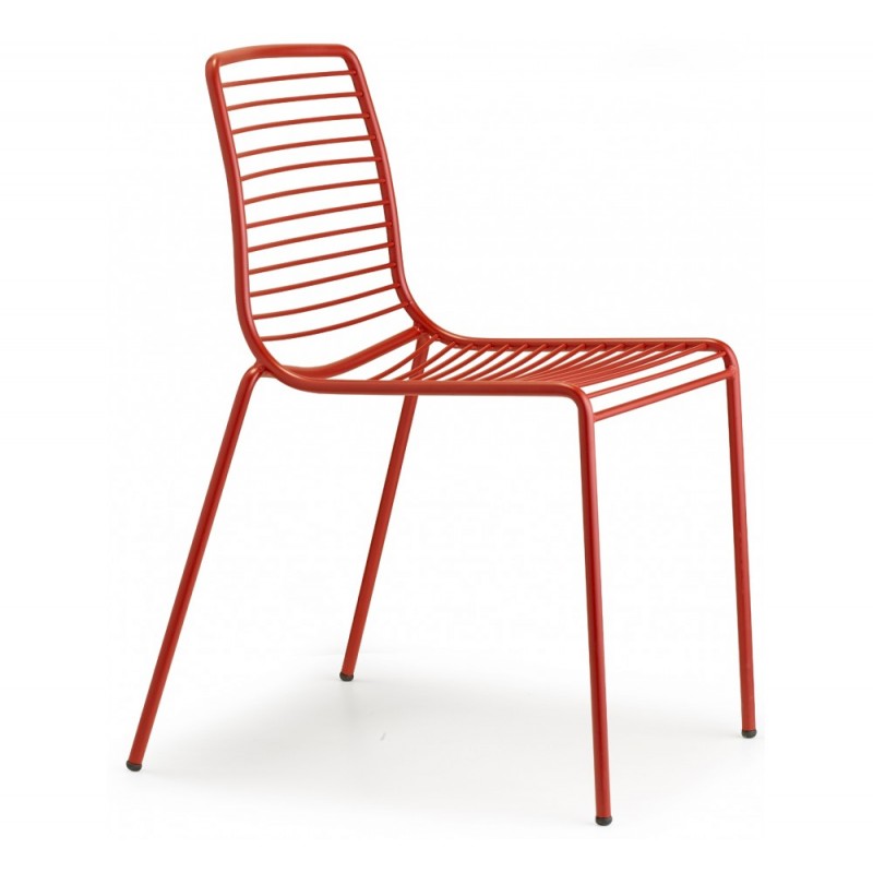 Summer art.2522 μεταλλική καρέκλα VM - Zinc and matt brick red coated steel, embossed finish 52x57,5x80(47)cm