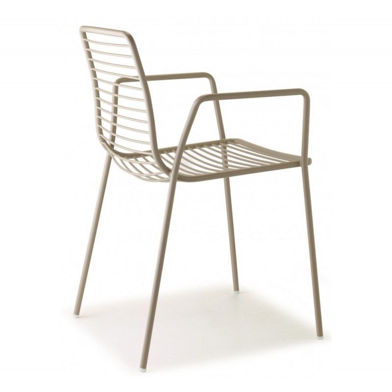 Summer art.2520 μεταλλική πολυθρόνα VT - Zinc and matt dove grey coated steel, embossed finish 57x55,5x80(47/67)cm