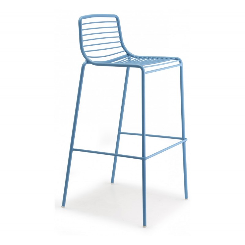 Summer art.2535 μεταλλικό σκαμπό VT - Zinc and matt dove grey coated steel, embossed finish 46,5x49x96(75)cm