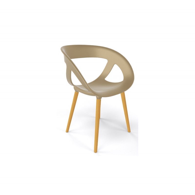 Moema cod.69/BL πολυθρόνα ξύλινη 01-Beige 59x54x79(45)cm