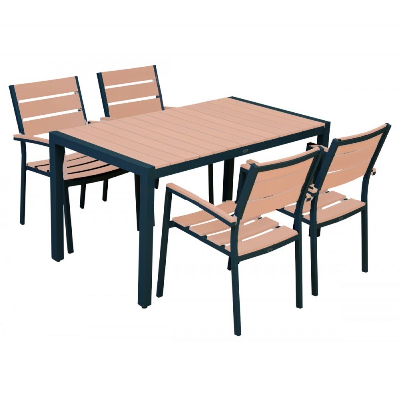 Ferrara II τραπέζι αλουμινίου Λευκό 150x90x74cm