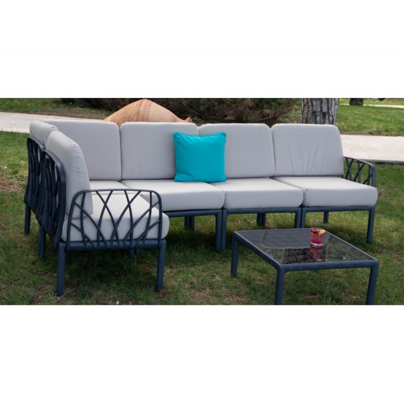 Garda corner set PP Με γκρι μαξιλάρια Καναπές: 276x143/75x78cm