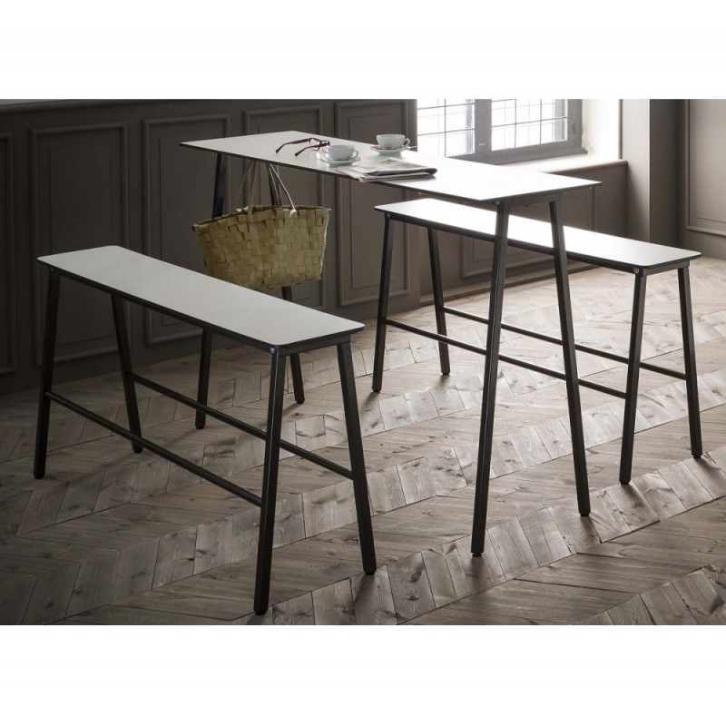 Format παγκάκι 100x30x45cm μεταλλικό πλαίσιο και επιφάνεια Compactop 