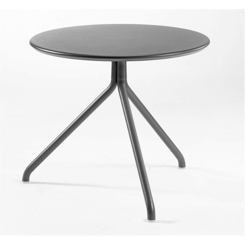 Lol τραπέζι TLL310 Ø70x75cm - μεταλλικό επεξεργασμένο για εξωτερική χρήση  χρωμα γκρι 