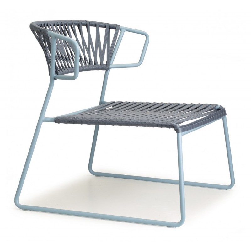 Lisa lounge club art.2877 μεταλλική πολυθρόνα P86 Graphite 69x67x67(36)cm