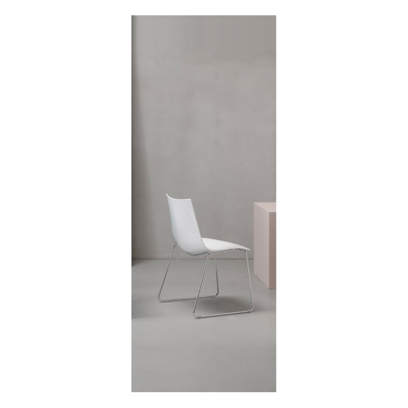 Zebra antishock art.2274 μεταλλική καρέκλα 310 - Glossy white 51x53x80(45)cm λευκο χρωμα 