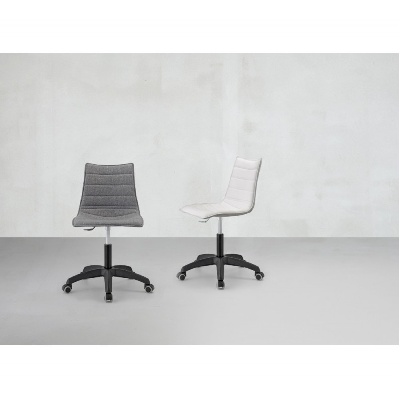 Zeus pop art.2656 μεταλλική καρέκλα EP 74 - EP 75 58x58x82-95(46-59)cm - λευκό ύφασμα 