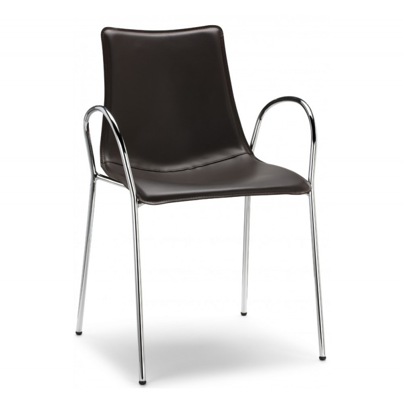 Zebra pop art.2645 μεταλλική πολυθρόνα CR - Chromed steel 54x52x81(67/46)cm τεχνοδεμα μπεζ 