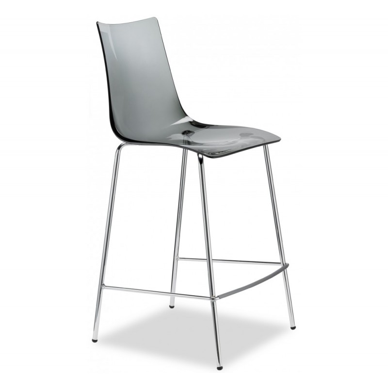 Zebra art.2546 μεταλλικό σκαμπό (h65) 100 -  transparent 48x51x103(65)cm