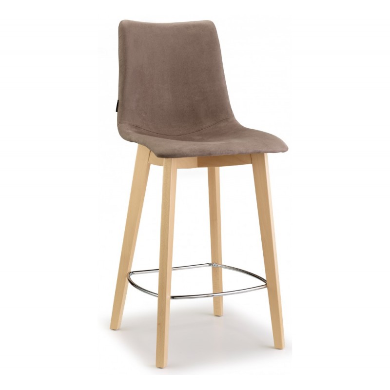 Natural zebra pop art.2813 σκαμπό (h68) FW 502 - Wenge stained beech 46x50x104x(68)cm