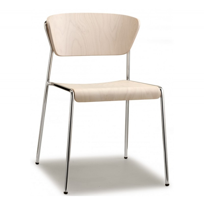 Lisa art.2852 ξύλινη καρέκλα VA - Matt anthracite grey coated steel, embossed finish 51x56x77(45)cm - φυσικο χρωμα ξυλου - ανθρακί σκελετός  