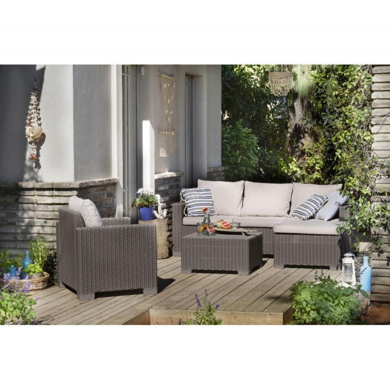 Almeria set με καναπέ ΓΩΝΙΑ Τραπεζάκι: 68x68x35cm