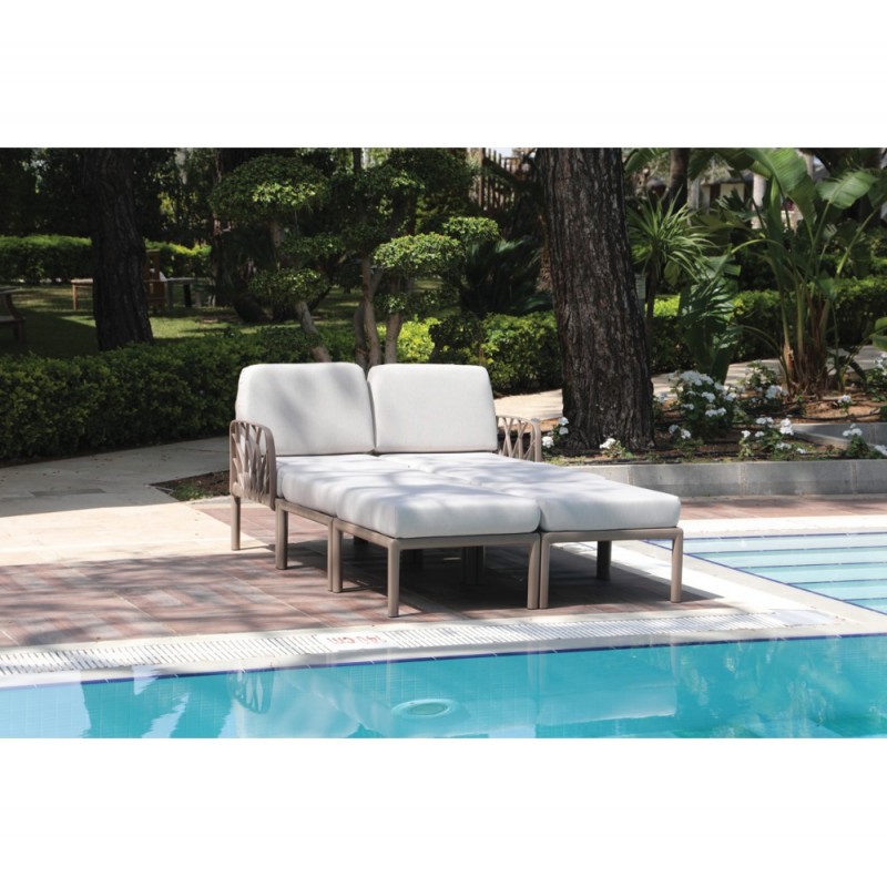 Garda daybed polypropyle Με γκρι μαξιλάρια 140x210x78(64/45)cm