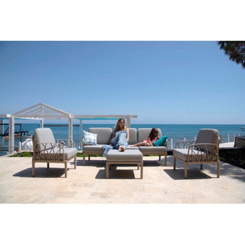 Garda Σκαμπό Με μπεζ μαξιλάρια 67.5x67.5x32cm