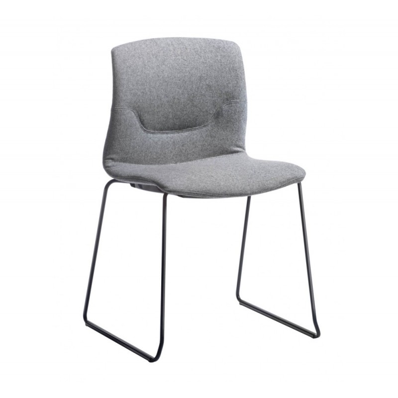 Slot M S uph καρέκλα 48x45,5x81(45)cm   Μέταλλο μαυρο  - Ύφασμα γκρι 