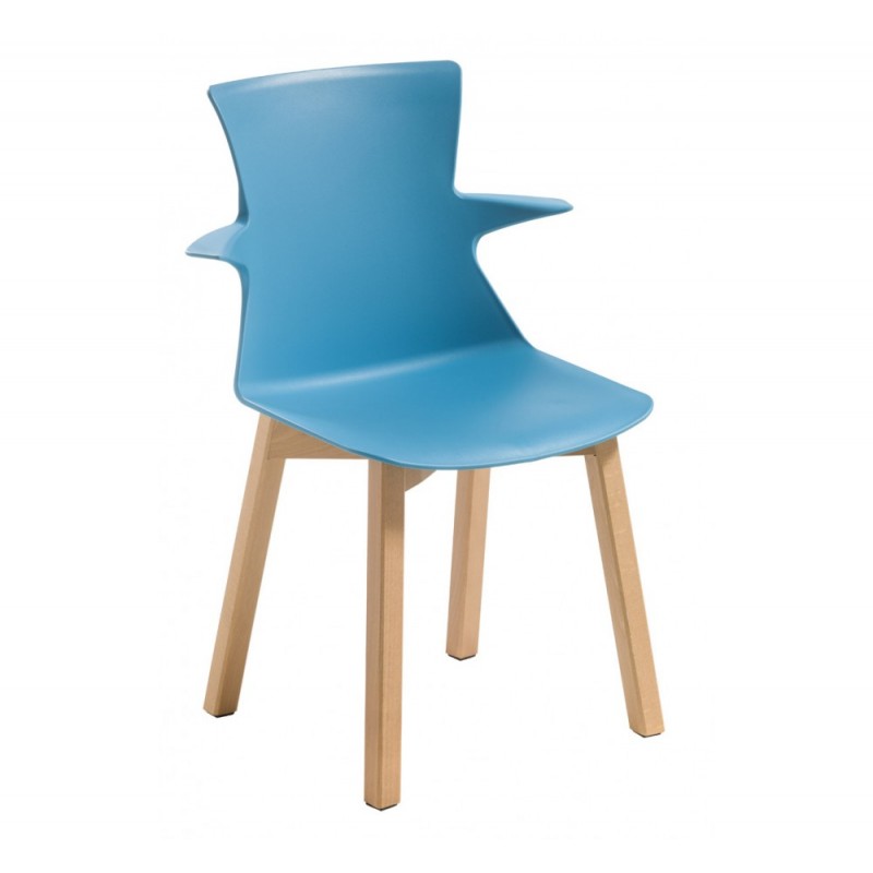 Tema BL ξύλινη καρέκλα 34-Light blue 61x43x86(44)cm