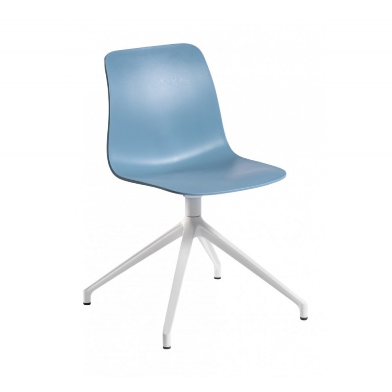 Unik U καρέκλα γραφείου 98-Pale blue 72x72x80(46)cm  πολυπροπυλενειο μπλε - λευκο σκελετο 