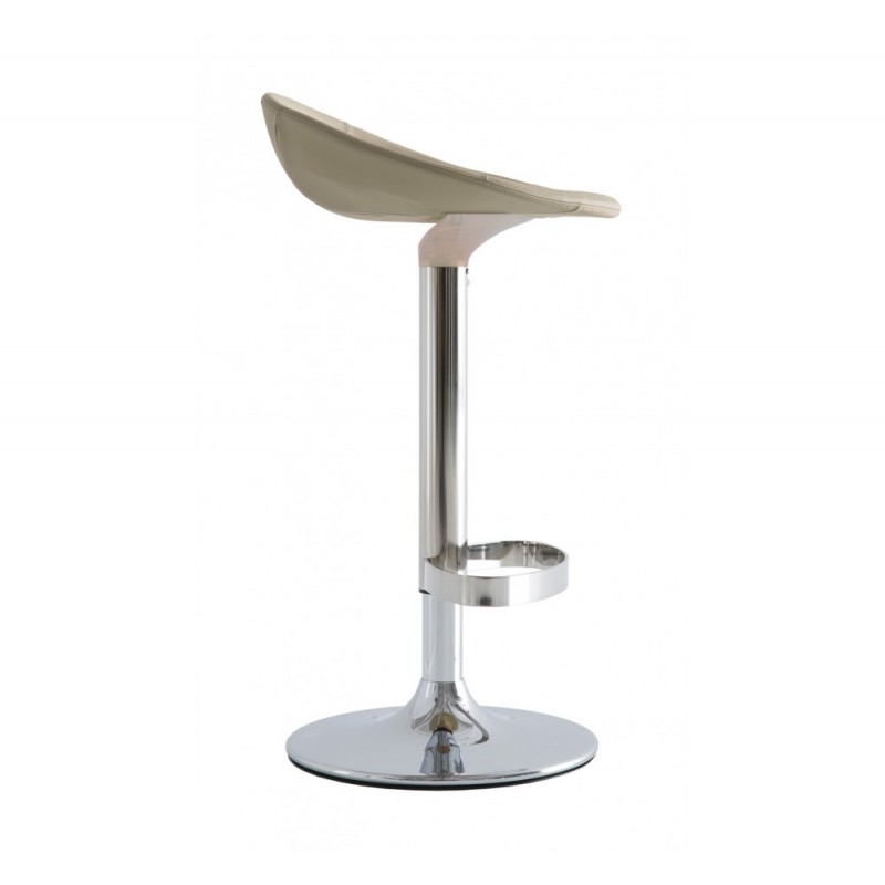 Moema cod.74 uph σκαμπό P_Leather-111P 42(38)x40x60-75cm -  Αλουμίνιο - Technopolymer - Δέρμα μόκα 