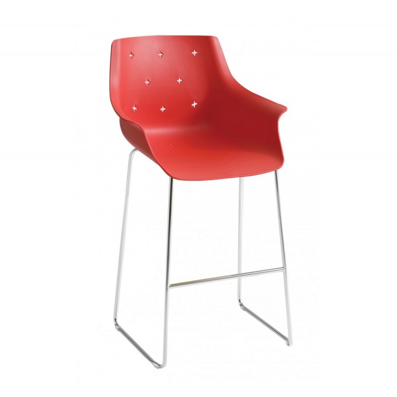 More ST 66 σκαμπό bar Ύψος 66cm 60x55x104(66)cm κόκκινο τεχνοπολυμεριο 