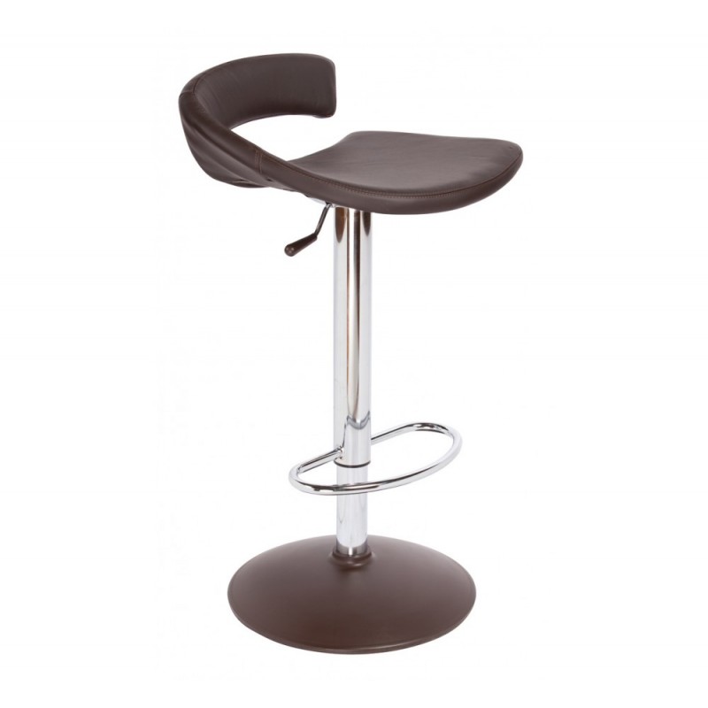 Torino I/IV uph σκαμπό bar P_Leather-109P 41x41x91(60/75)cm  - μαύρο δέρμα με βάση απο χρώμιο.